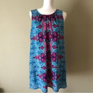 Gibson Latimer Paisley Print Shift Tunic Dress Md